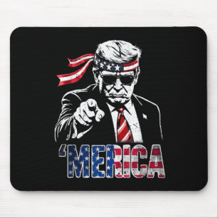Alfombrilla De Ratón Feliz 4 De Julio Merica Trump Bandera Estadouniden