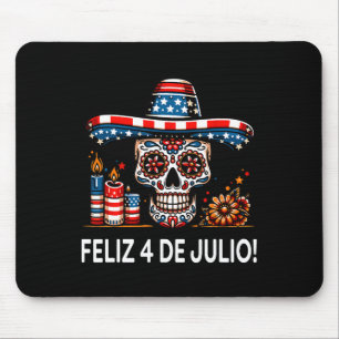 Alfombrilla De Ratón Feliz 4 De Julio Mexicana Latina Orgullosa Bandera