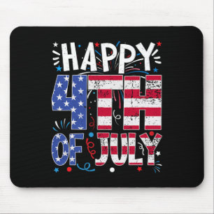 Alfombrilla De Ratón Feliz 4 de julio Patriótico Americano Bandera de E
