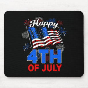 Alfombrilla De Ratón Feliz 4 de julio Patriótico Americano Bandera de E