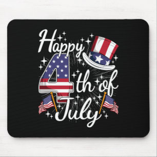 Alfombrilla De Ratón Feliz 4 de julio Patriótico Bandera Americana Usa 