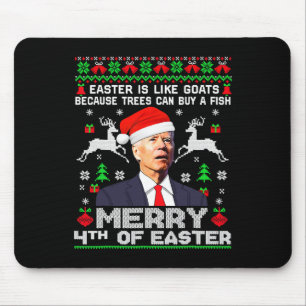 Alfombrilla De Ratón Feliz 4 De Pascua Funny Biden Navidades feos Swe