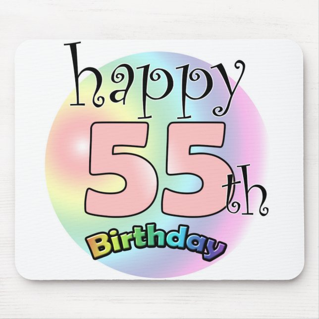 Alfombrilla De Ratón Feliz 55º cumpleaños (gasa) (Frente)
