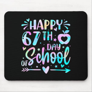 Alfombrilla De Ratón Feliz 67º Día De Escuela Tie Dye Arcoíris 67 Días