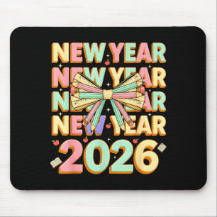 Alfombrilla De Ratón Feliz Año Nuevo 2026 Coquette Lazos Año Nuevo Maes