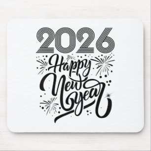 Alfombrilla De Ratón Feliz Año Nuevo 2026, fuegos artificiales