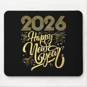 Alfombrilla De Ratón Feliz Año Nuevo 2026, fuegos artificiales