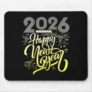 Alfombrilla De Ratón Feliz Año Nuevo 2026, fuegos artificiales cargando