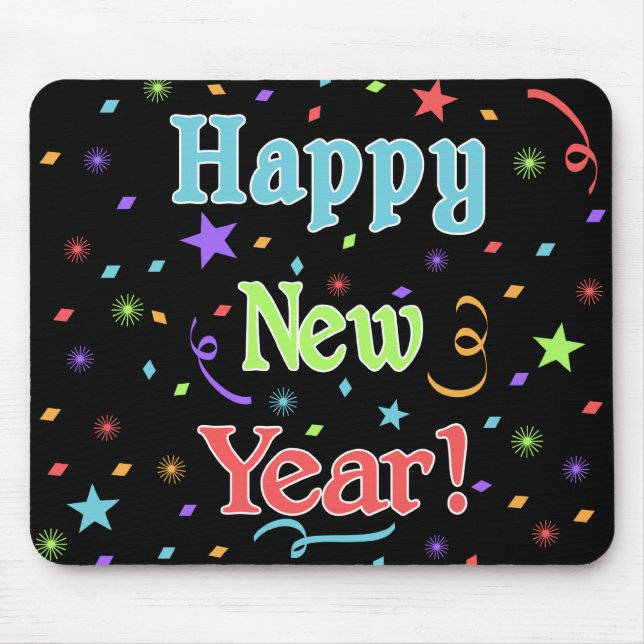 Alfombrilla De Ratón Feliz Año Nuevo Mousepad (Frente)