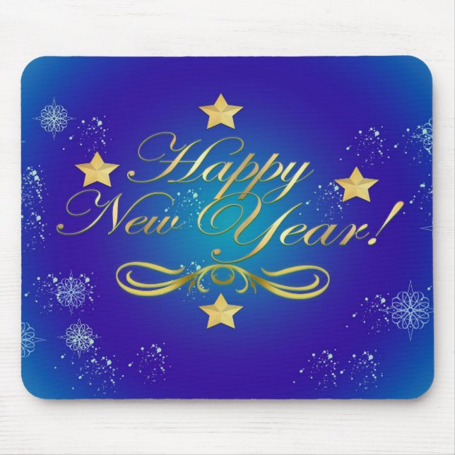 Alfombrilla De Ratón Feliz Año Nuevo Mousepad (Frente)