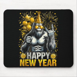 Alfombrilla De Ratón Feliz Año Nuevo Retro 2026 Amantes de Bigfoot Año