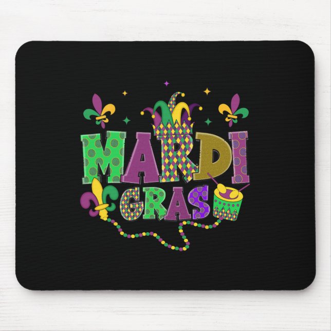 Alfombrilla De Ratón Feliz Carnaval de Mardi Gras Martes Gordo Fleur De (Frente)