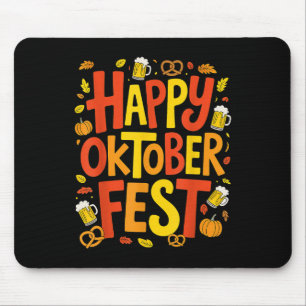Alfombrilla De Ratón Feliz Cerveza Pretzel Calabaza Hombres Festividade