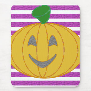 Alfombrilla De Ratón Feliz Chic Moderno Naranja Calabaza Púrpura Geomét
