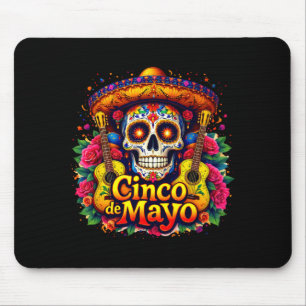 Alfombrilla De Ratón Feliz cinco de mayo sombrero mexicano guitarra de