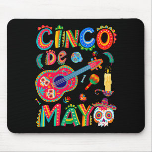Alfombrilla De Ratón Feliz cinco de mayo sombrero mexicano guitarraFeli