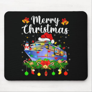 Alfombrilla De Ratón Feliz Crucero de Navidad Iluminación de Santa Navi