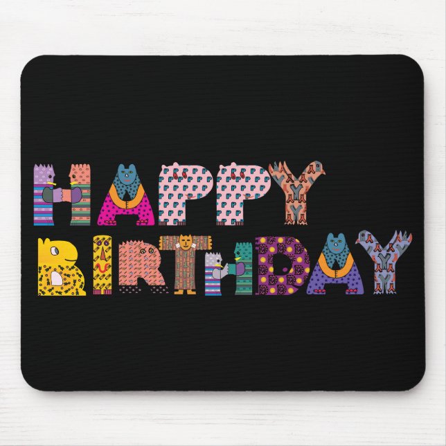 Alfombrilla De Ratón Feliz cumpleaños (Frente)