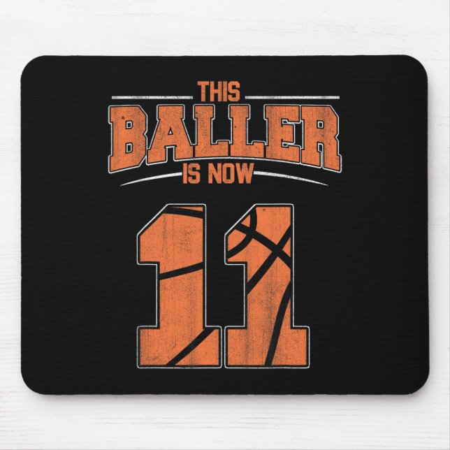 Alfombrilla De Ratón Feliz cumpleaños 11.º equipo de baloncesto de once (Frente)