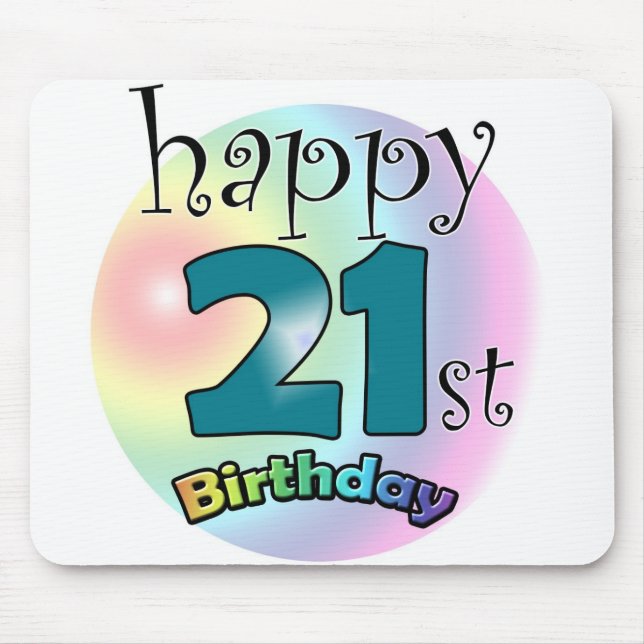 Alfombrilla De Ratón Feliz cumpleaños 21 (Frente)
