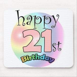 Alfombrilla De Ratón Feliz cumpleaños 21 (en roze)