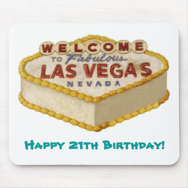 Alfombrilla De Ratón ¡Feliz cumpleaños 21! Mousepad de las Vegas (Frente)