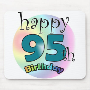 Alfombrilla De Ratón Feliz cumpleaños 95 (negro)