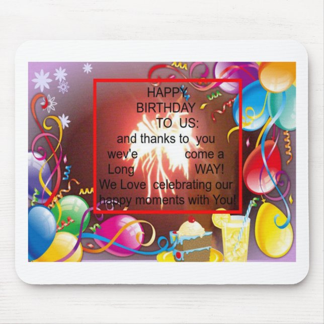 Alfombrilla De Ratón Feliz cumpleaños a la imprenta de arte estadounide (Frente)