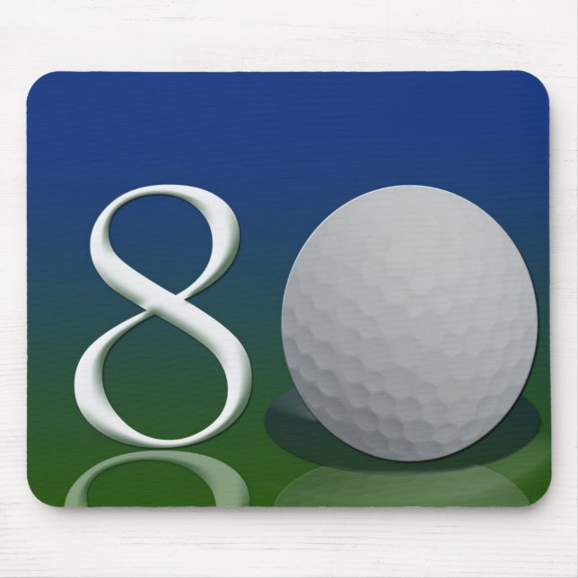 Alfombrilla De Ratón Feliz cumpleaños a la nuez del golf de 80 años (Frente)