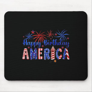 Alfombrilla De Ratón Feliz Cumpleaños América Fuegos Artificiales Bande