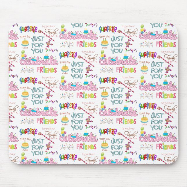 Alfombrilla De Ratón Feliz cumpleaños amigos familia sorpresiva almohad (Frente)