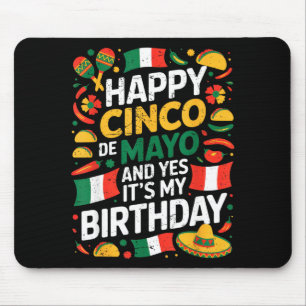 Alfombrilla De Ratón Feliz cumpleaños cinco de mayo tacos niños hombres