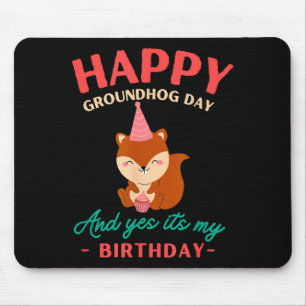 Alfombrilla De Ratón Feliz cumpleaños del Día de la Marmota Amantes de 