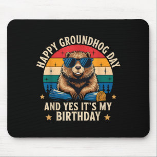Alfombrilla De Ratón Feliz cumpleaños del Día de la Marmota Divertido R
