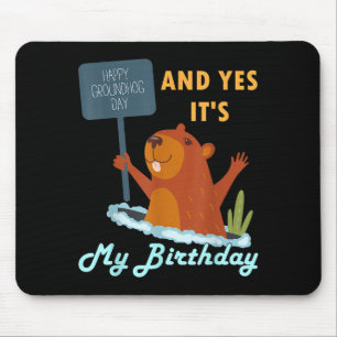 Alfombrilla De Ratón Feliz cumpleaños del Día de la Marmota el 2 de feb