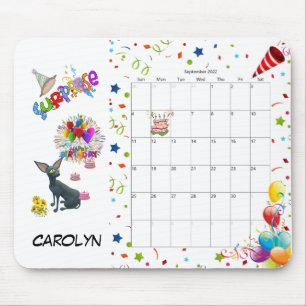 Alfombrilla De Ratón Feliz Cumpleaños Septiembre 2022 Calendario Alfomb
