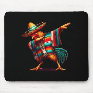 Alfombrilla De Ratón Feliz Dabbing de pollo mexicano Cinco De Mayo Love