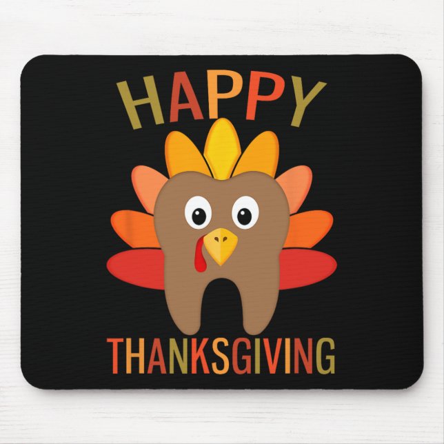 Alfombrilla De Ratón Feliz Día de Acción de Gracias Dentista Turco Dent (Frente)