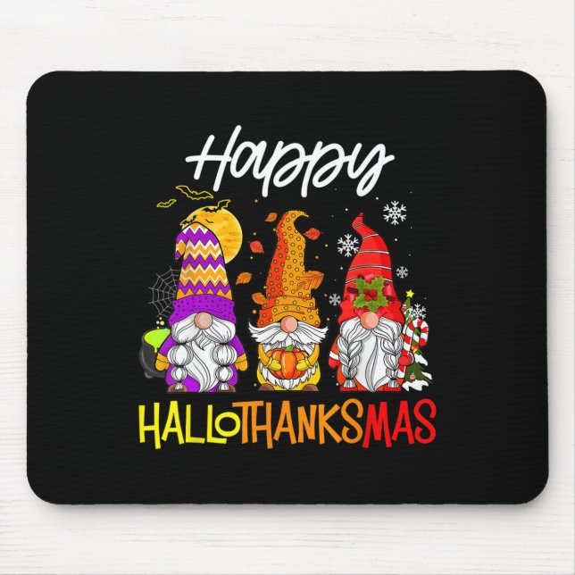 Alfombrilla De Ratón Feliz Día de Acción de Gracias Hallothanksmas Gnom (Frente)