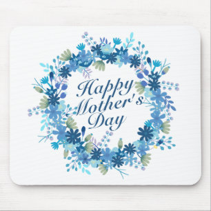 Alfombrilla De Ratón Feliz Día de la Madre Invierno Floral Mousepad