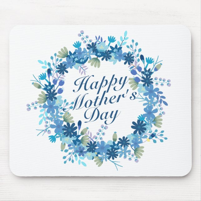 Alfombrilla De Ratón Feliz Día de la Madre Invierno Floral Mousepad (Frente)