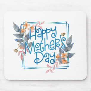 Alfombrilla De Ratón Feliz Día de la Madre Marco floral Mousepad