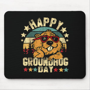 Alfombrilla De Ratón Feliz día de la marmota divertida Marmota Singles