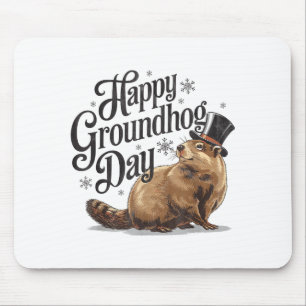 Alfombrilla De Ratón Feliz Día de la Marmota Traje de Marmota Animal Ho