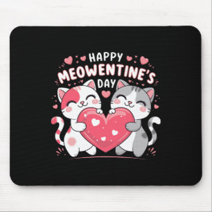 Alfombrilla De Ratón Feliz Día de Meowentines Divertido Gato Lindo Aman