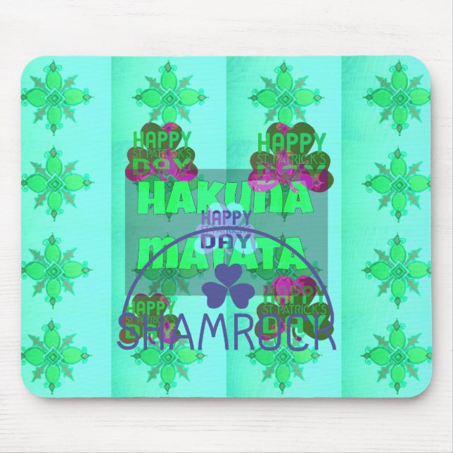 Alfombrilla De Ratón Feliz Día de San Patricio Impresión de arte Hakuna (Frente)