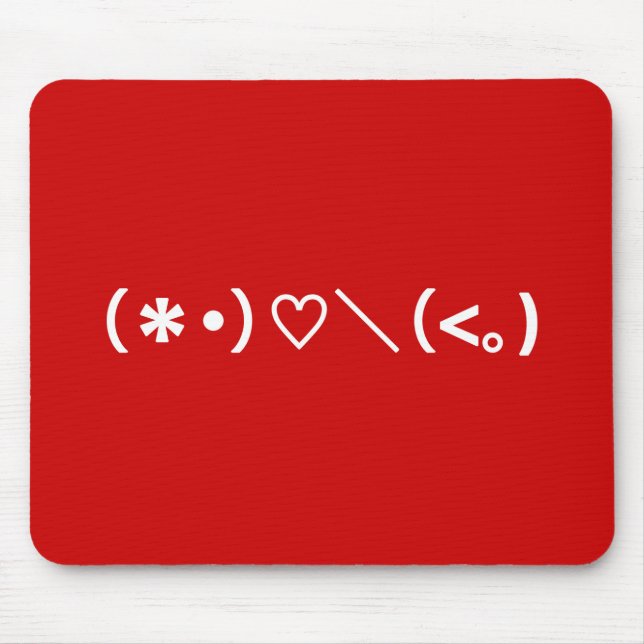 Alfombrilla De Ratón Feliz Día de San Valentín / Emoticones japoneses (Frente)