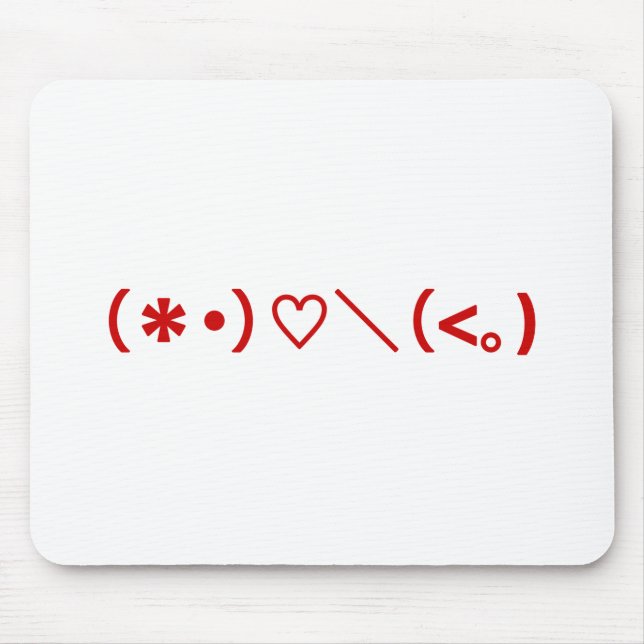 Alfombrilla De Ratón Feliz Día de San Valentín / Emoticones japoneses (Frente)