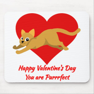 Alfombrilla De Ratón Feliz día de San Valentín eres un lindo gato per