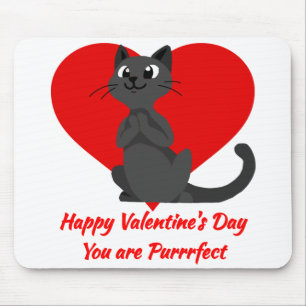 Alfombrilla De Ratón Feliz día de San Valentín eres un lindo gato perfe